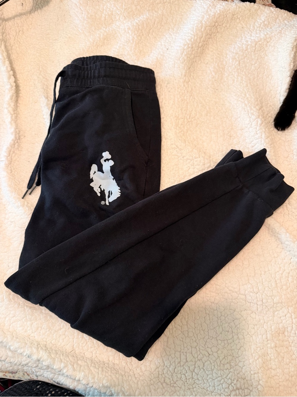 Black Jogger Sweatpants with Western Rider Logo
